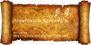 Josefovits Gracián névjegykártya